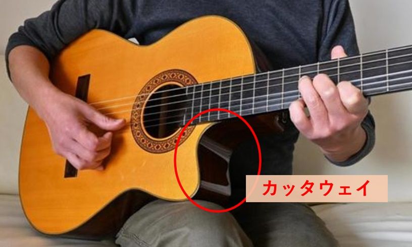 カッタウェイ付きのアコースティックギター