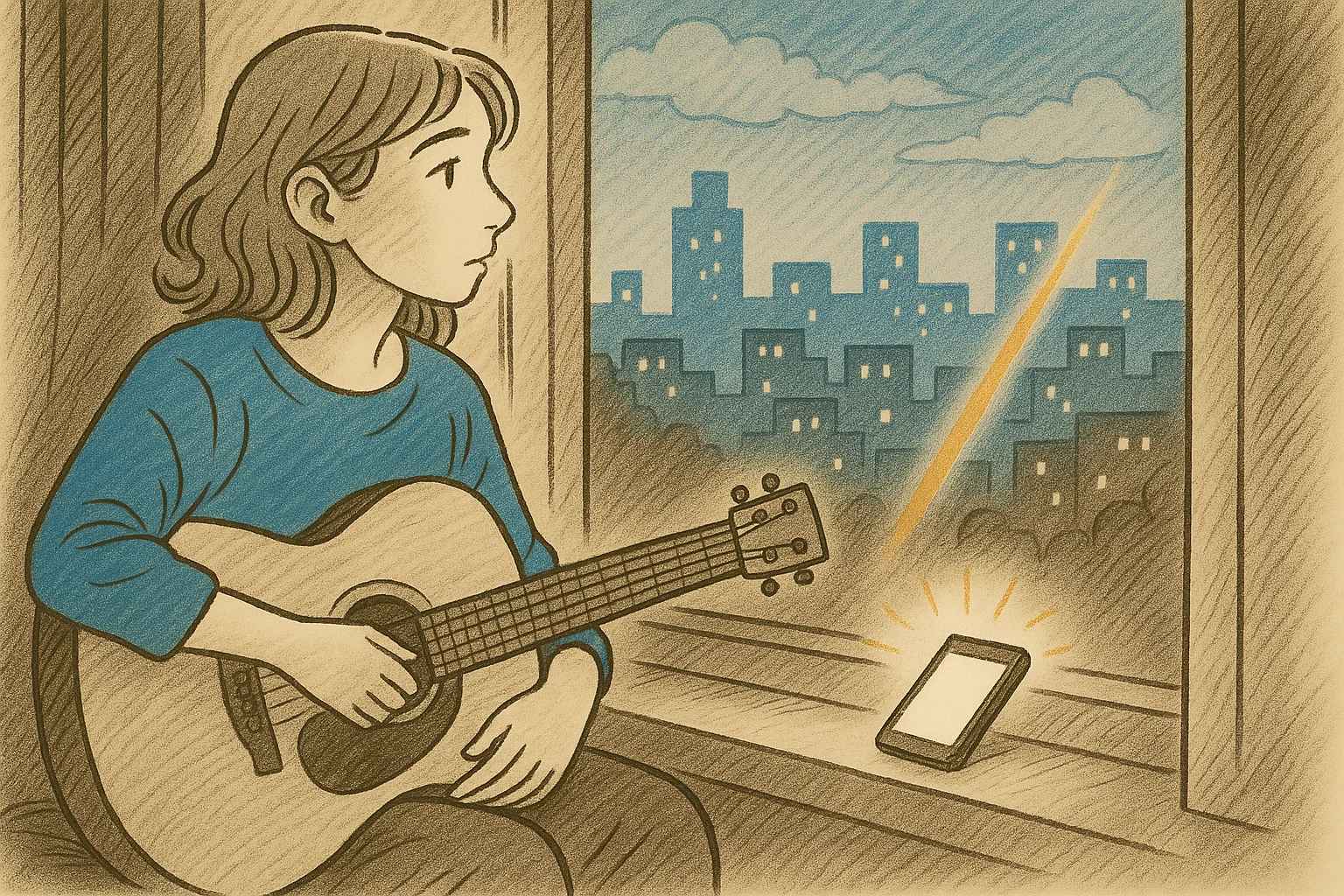 近くに教室がなく困っている人のイラスト
