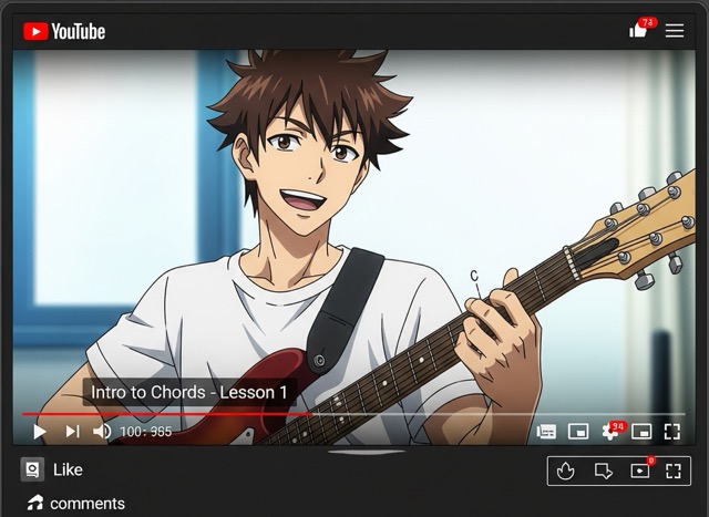 Youtubeでは多くのギターレッスンが無料提供されています